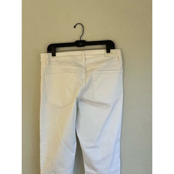 Express Woman White Mid Rise Ripped Boyfriend Jeans, Size 10R - Picture 10 of 11